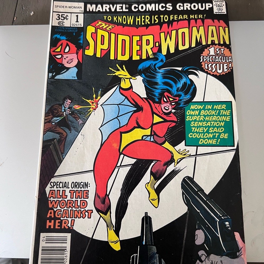 Marvel Spider-Woman Comic Cover - Red, Yellow, Blue, Black